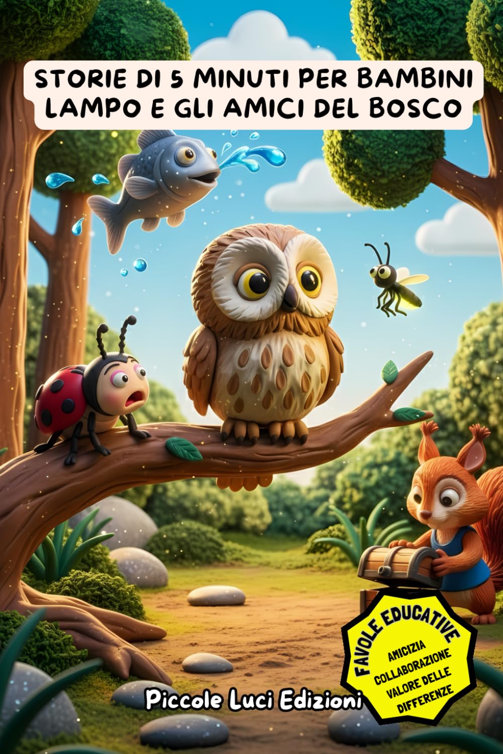 Storie di 5 Minuti per Bambini – Lampo e gli Amici del Bosco: Libri Illustrati E Storie Per Bambini Da a 6 Anni – Favole Educative Della Buonanotte Sull’amicizia, La Collaborazione E la Differenza