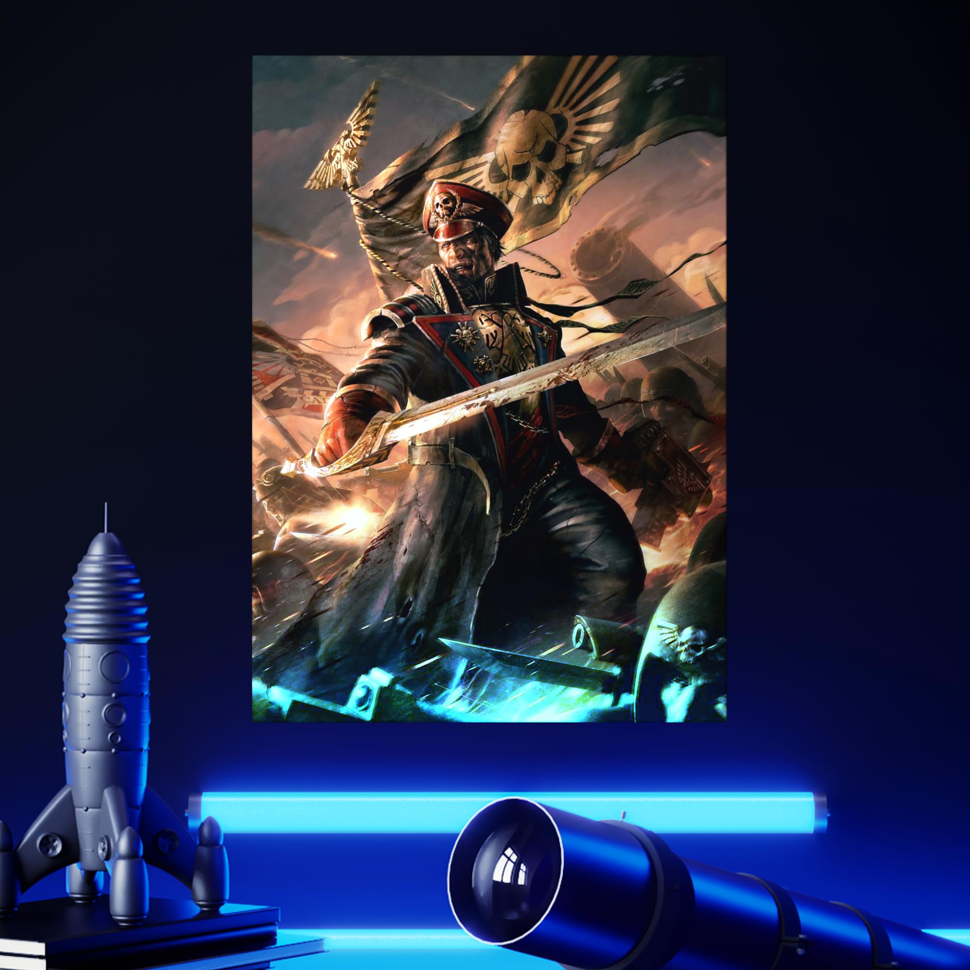 Displate - Poster in metallo - Wall Art - Warhammer - Warhammer 40,000 Art Astra Militarum - Dimensione L - 67,5 x 48 cm Matt