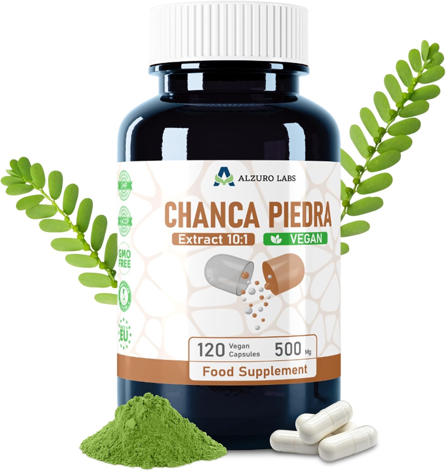 Chanca Piedra 500mg – 10:1 Extract (5,000mg Equivalent) | 120 Vegan Capsules | Stone Breaker Herb for Kidney & Gallbladder Support, Helps Cleanse, Detox & Flush | Non-GMO, GMP & Lab Tested