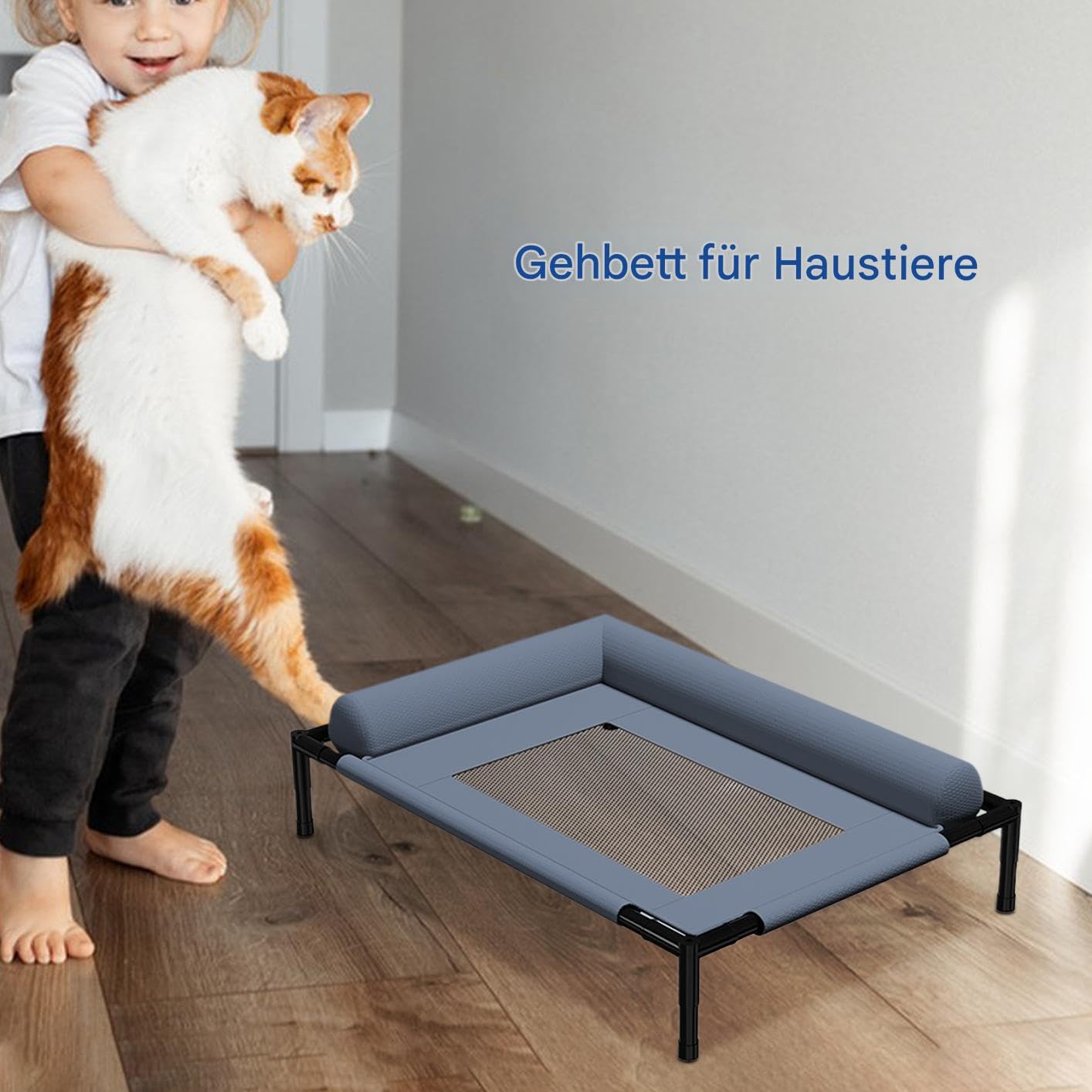 Hundebett Atmungsaktives Erhöhtes Hundebett Mit Kühlfunktion | Hundezubehör Für , , Ausruhen Im Garten, Zuhause, Wohnzimmer, Schlafzimmer, Auto, Büro Und Draußen