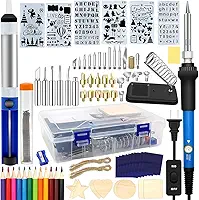 Kit de queima de madeira, 95 peças, caneta de solda West Bay com interruptor liga/desliga ajustável, ferramenta de queima de madeira para gravação em relevo, entalhe, pontas de solda, caixa de