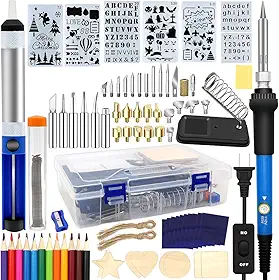 Kit de queima de madeira, 95 peças, caneta de solda West Bay com interruptor liga/desliga ajustável, ferramenta de queima de madeira para gravação em relevo, entalhe, pontas de solda, caixa de