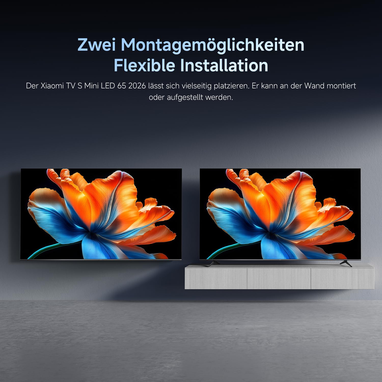 XIAOMI TV S Mini LED 65"(165 cm), QLED Mini LED Fernseher, 4K UHD, Smart TV mit Google TV, HDR10+, Triple Tuner, DVB T2, 60Hz mit 120Hz Game Boost Mode, MEMC, Dolby Audio, Airplay 3, Google Assistant