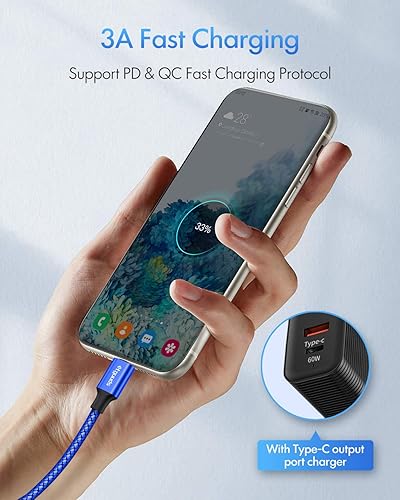 Miniatura 3 de etguuds Cable USB C a USB C de 6.6 pies, paquete de 2, cable USBC a USBC de 60 W, cable de carga tipo C a C, carga rápida para iPhone 1615 Pro