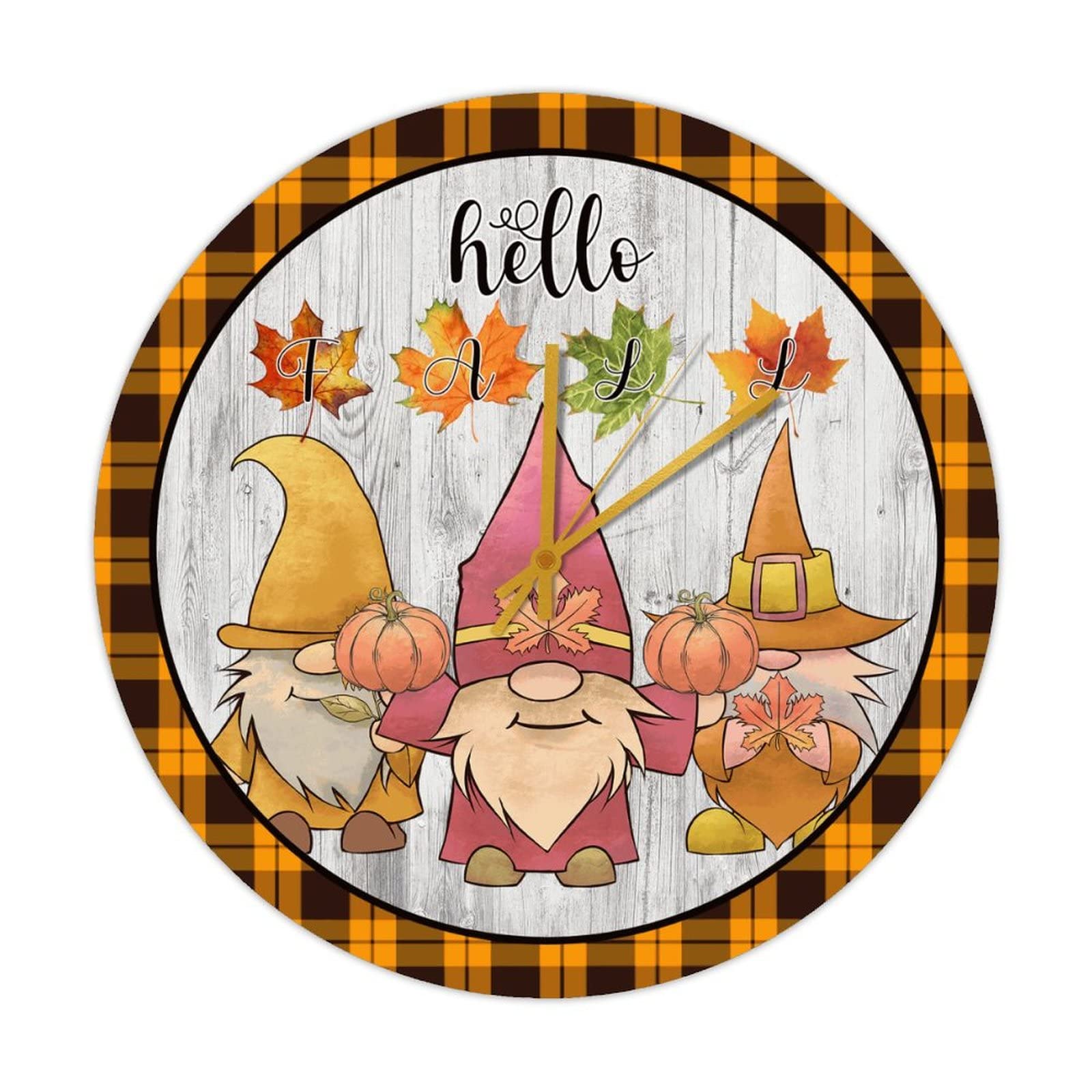 Horloge murale vintage en bois avec feuilles d'érable au design soigné
