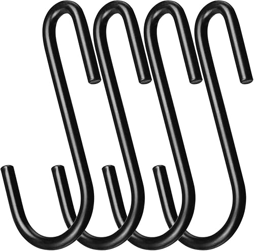 NXG - Ganchos de acero al carbono para colgar ollas, ollas, ollas y ollas de varios usos, 30 unidades, color negro