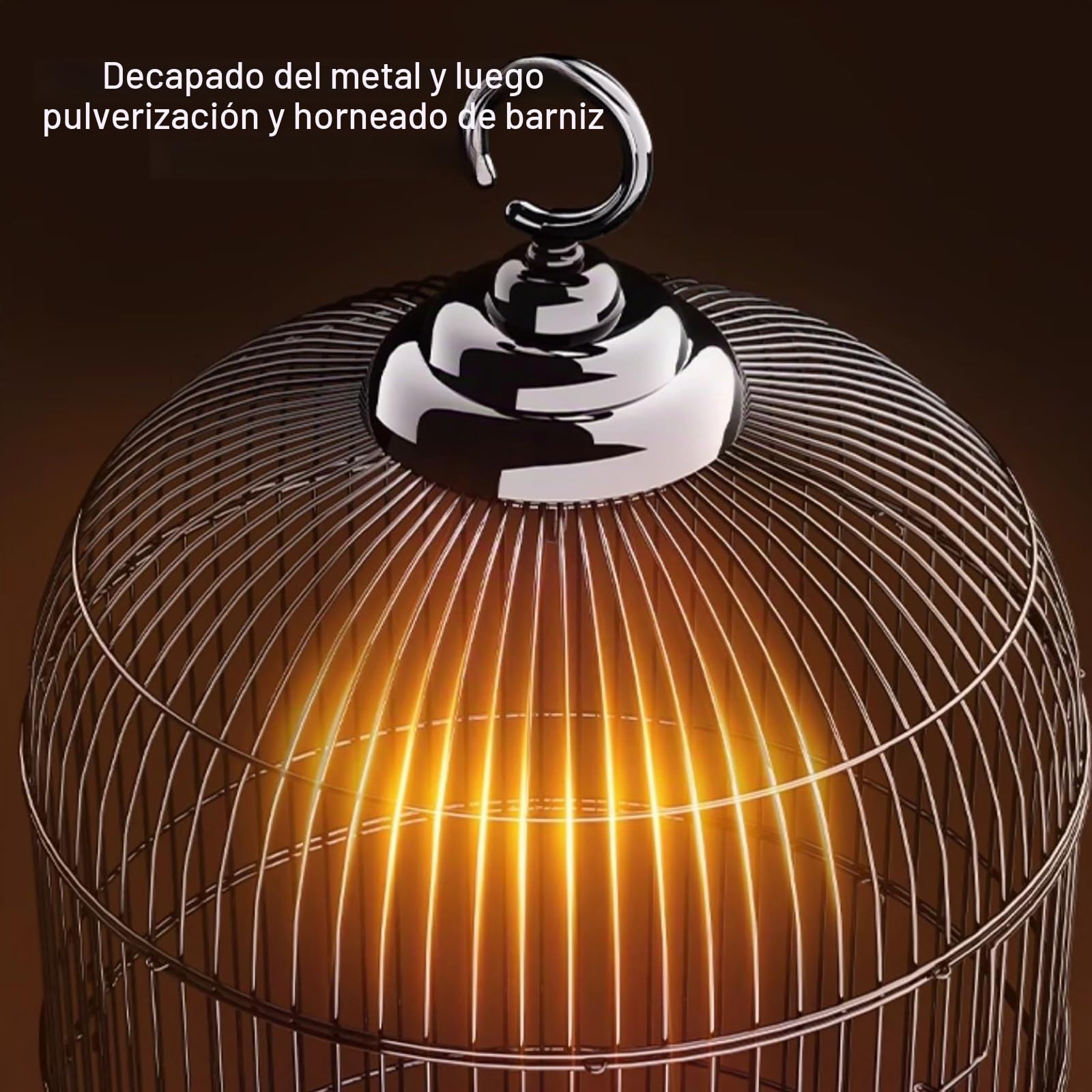 Jaula Redonda de Metal para Pájaros, Resistente y Ventilada, Jaula Loro para Agapornis, Periquitos, Voladera para Interiores y Exteriores(Black)