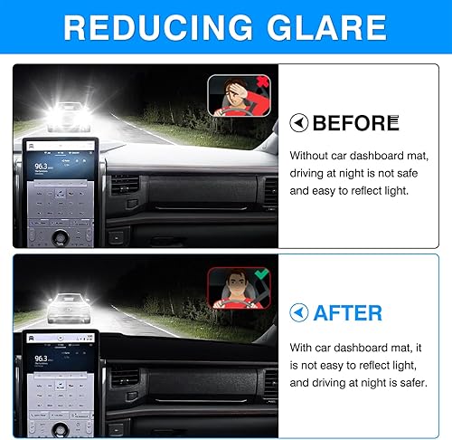Vista 65 de Autorder Alfombrilla de cubierta de salpicadero para Ford F150 F250 F350 1992-1996 Accesorios Cubierta de tablero de franela para salpicadero