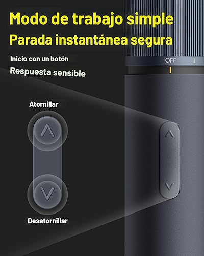 Miniatura 4 de HOTO Destornillador eléctrico recargable, juego de destornilladores inalámbricos de 3.6 V USB-C, 3 ajustes de par, batería de 1500 mAh, luz LED y 12
