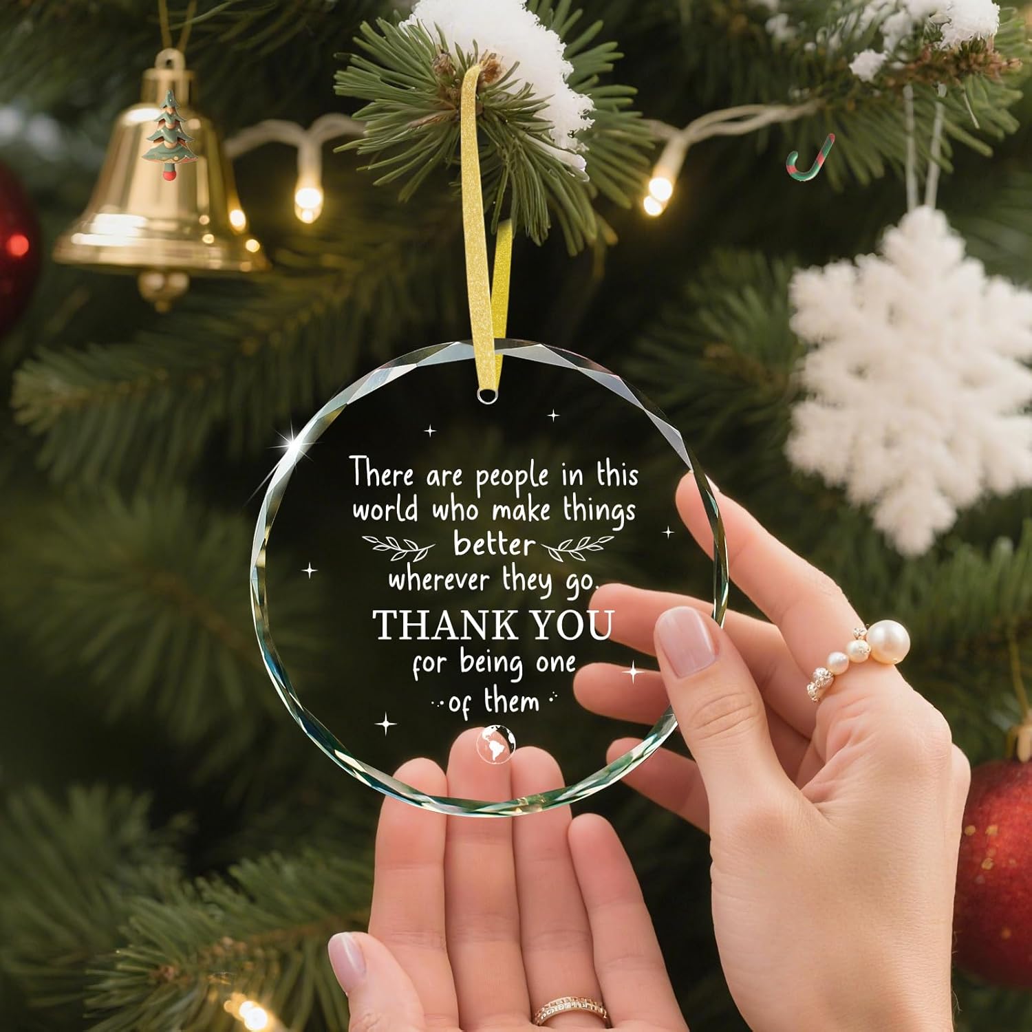 FaCraft Thank You Gifts for Women Men - Teacher Appreciation Gifts Glass Ornament Thank You Gift for Coworkers Friends Nurse Boss Employee Manager Mentor Birthday Retirement Going Away - Image 7