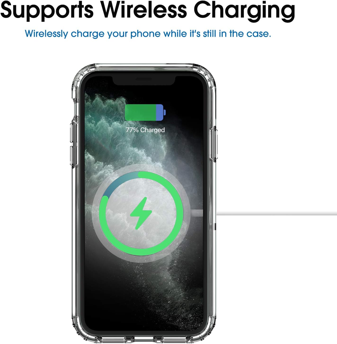 amCase Cellular Phone Case, Compatible with MagSafe, iPhone 11 Pro (5.8"), Support Wireless Charging and Magnetic Stand, Polycarbonate, Thermoplastic Polyurethane, Shock-Absorbent, Magnetic, Clear