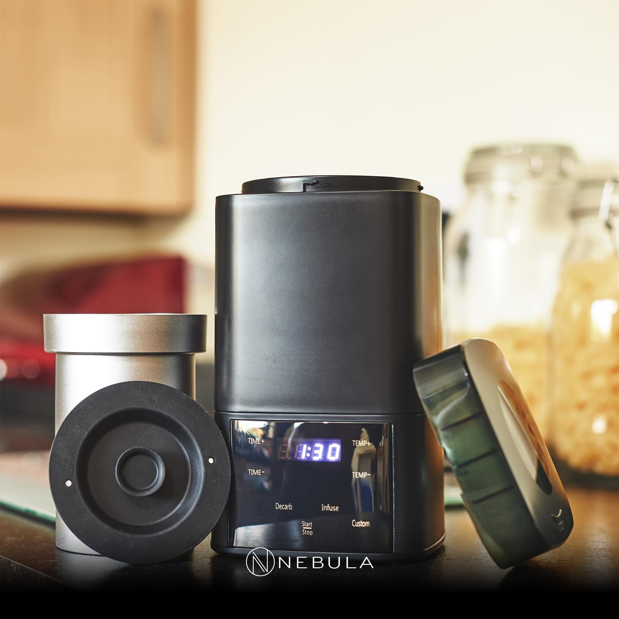 Nebula Decarbossilatore E Infusore Boost | Senza Sprechi | Nero | Attivazione Di Erbe E Infusione | Macchina Per Il Burro E Apparecchio Per La Preparazione | Coperchio Dal Design Migliorato