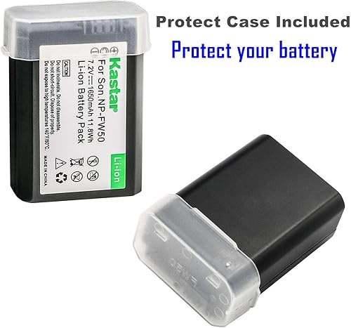 Miniatura 2 de Kastar Paquete de 2 baterías NP-FW50 y cargador de pared CA de repuesto para Sony NEX-C3, NEX-C5, NEX-F3, SLT-A33, SLT-A35, SLT-A37, SLT-A55,