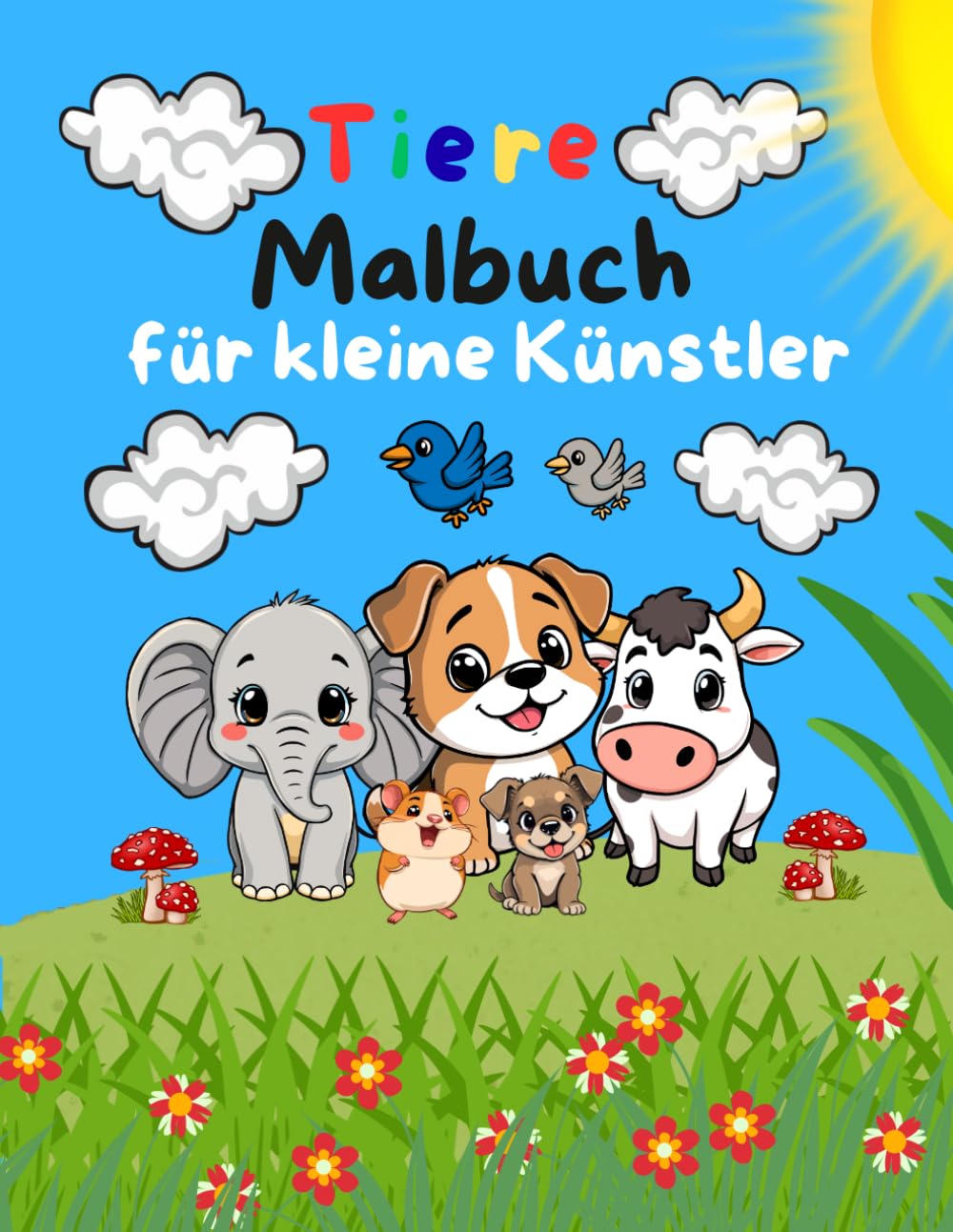 Tiere Malbuch für kleine Künstler: Das ultimative Malbuch für kleine Tierfreunde - Einseitig bedruckt zur Vermeidung von Durchscheinen