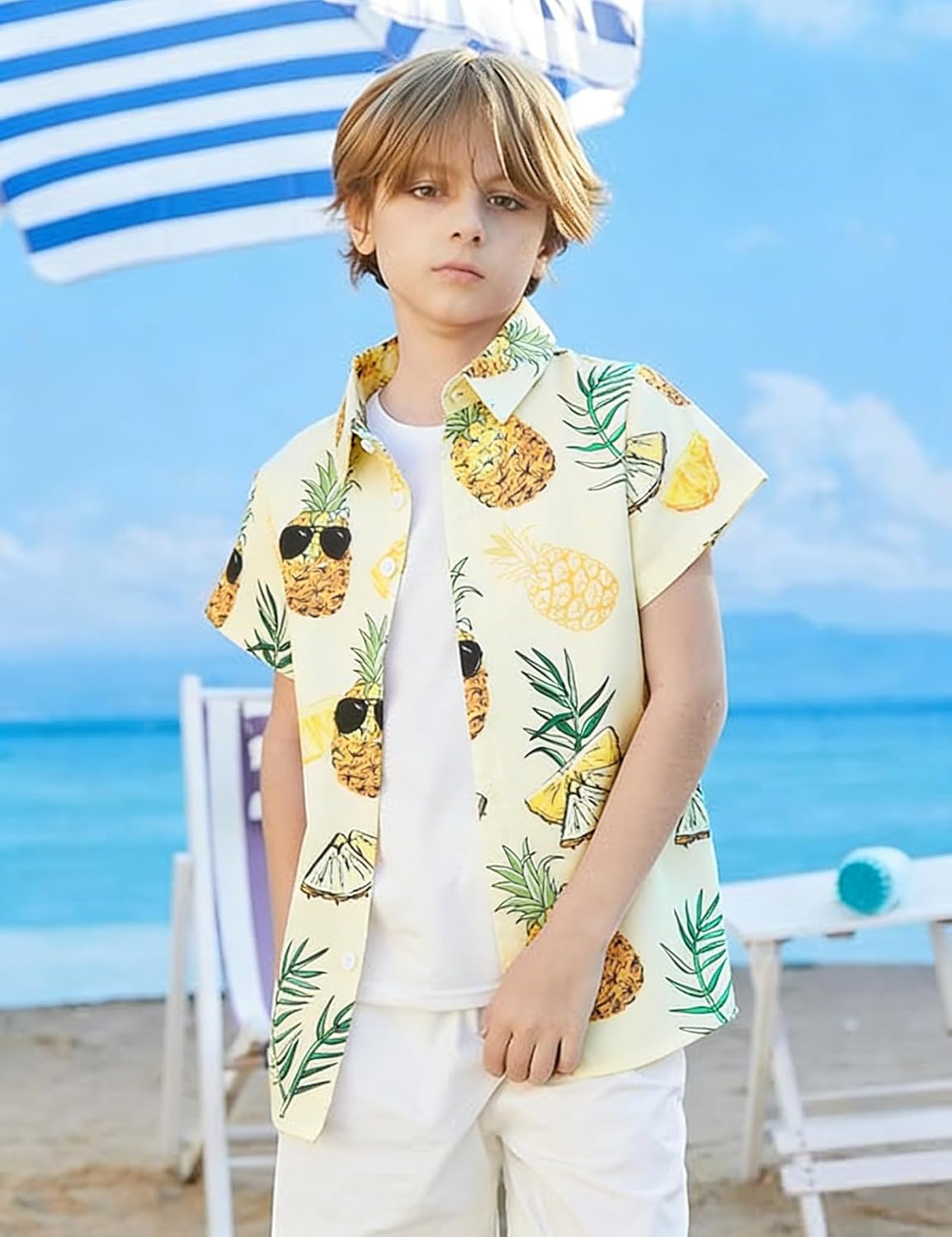 Hawaiian Matching Shirts Dad Son Hawaii Outfit Flower Button Down Short Sleeve Tops Summer Beach Father Gift Shirt