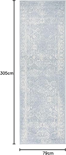 Miniatura 432 de Safavieh colección Adirondack - Alfombra de área, 6 x 9 pies, gris y azul, diseño oriental desgastado, no desprende pelusa, fácil cuidado, ideal