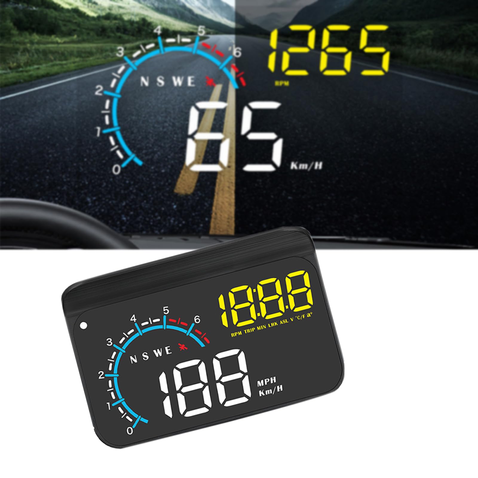 Pantalla HUD para Coche para Renault Megane 1995–2025, Velocímetro Digital con Sistema OBD2 y GPS, Proyector de Velocidad, Pantalla de Datos de Conducción