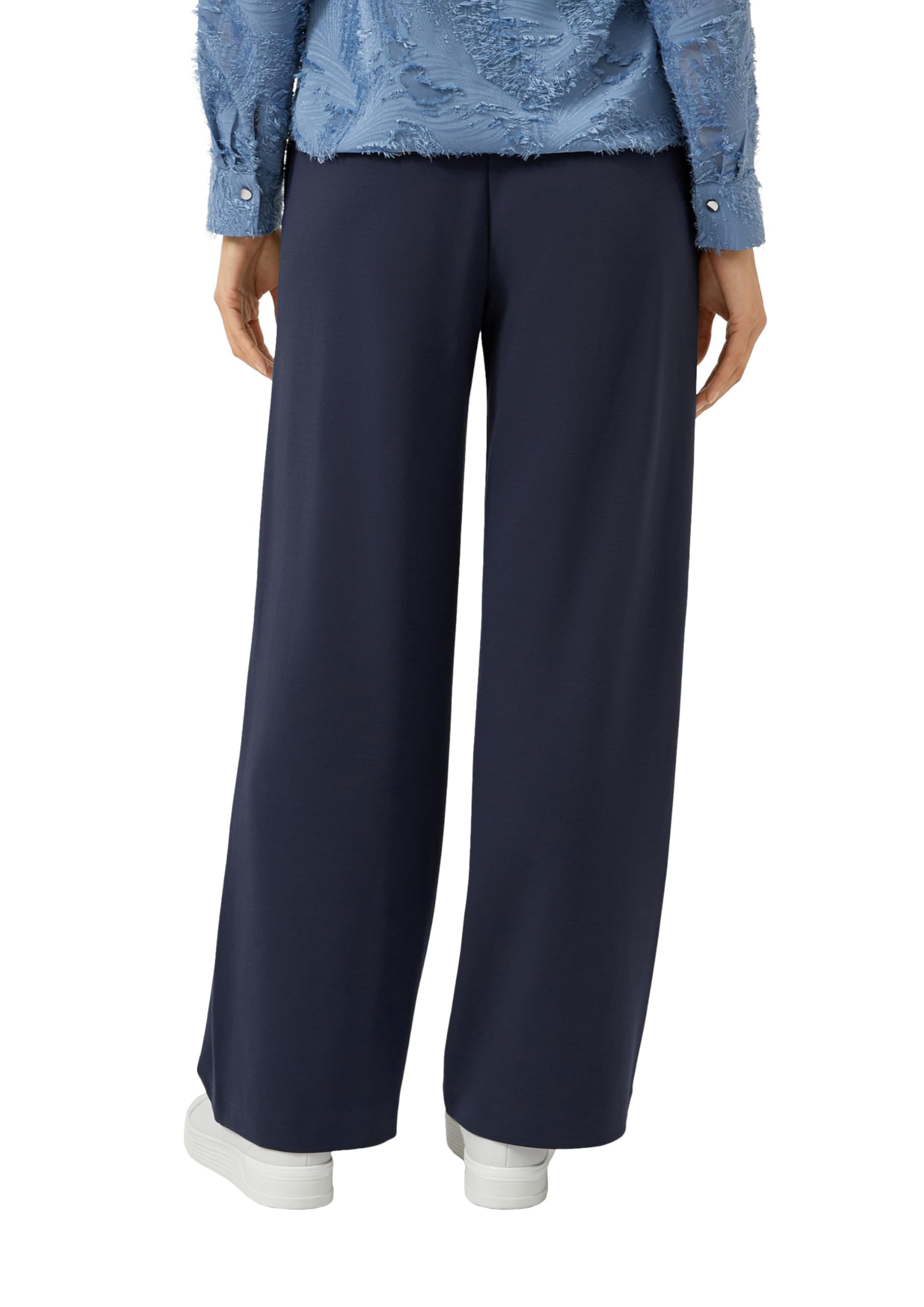 s.Oliver Damen Hose lang, Wide Leg Elastische Stoffhose mit High Rise und Weitem Bein