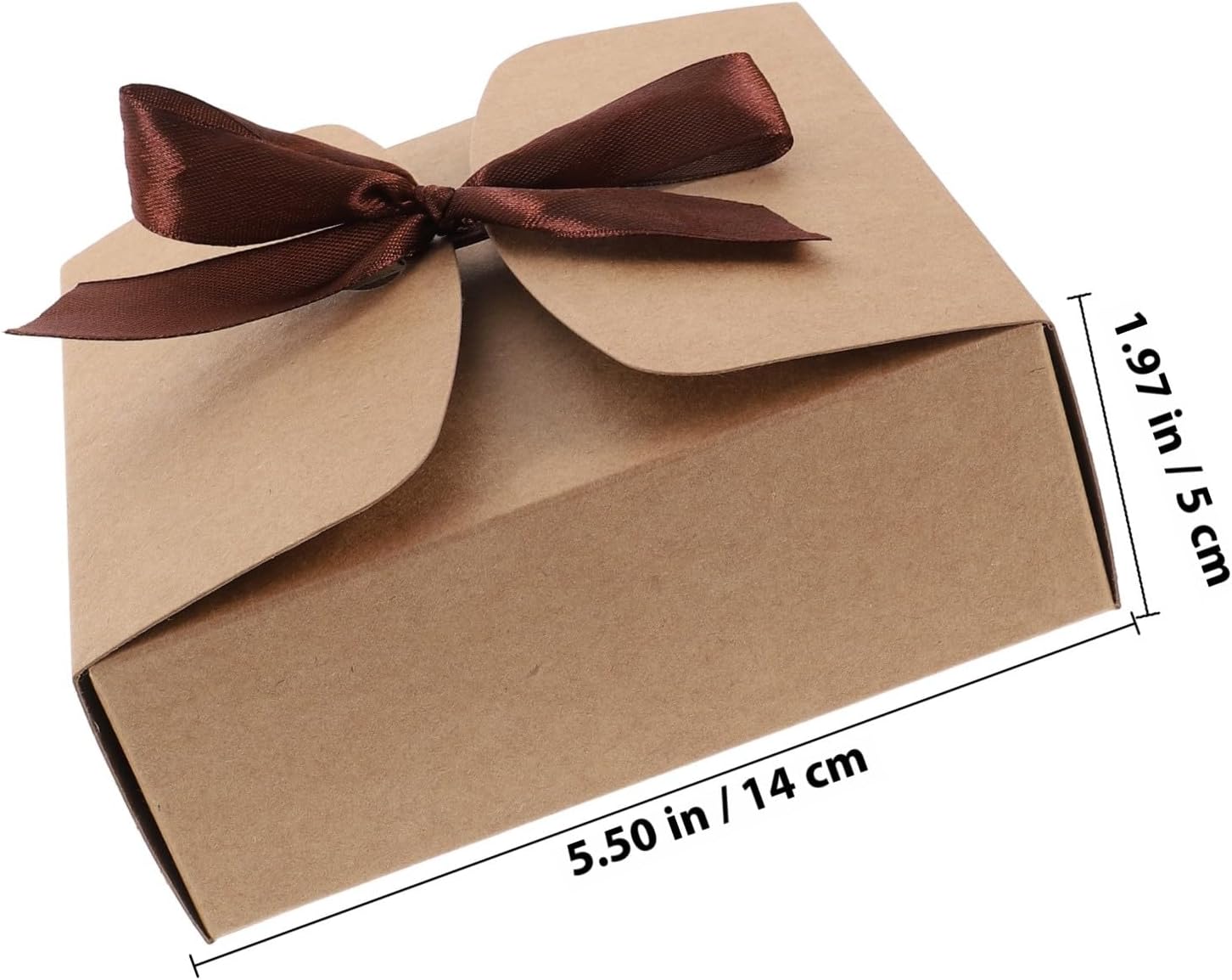 WESIEVYA 20pcs Kraft Paper Boxes 14x14x5cm Packaging Boxes for Candy Pastry and Wedding Party Favor Storage Decorative Bulk Kraft Paper for Portable Present Organization