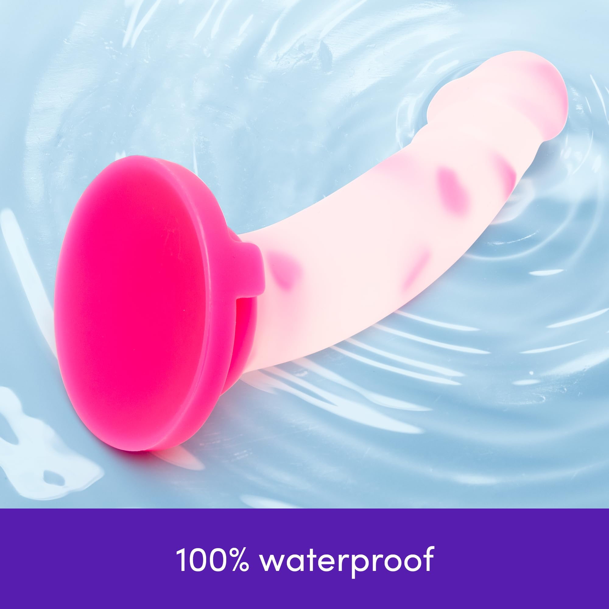 Lovehoney Heart Realistic Dildo | 8 Inch Suction Cup Dildo for Women | Liquid Silicone Curved Strap On Harness Compatible | Curved G Spot Stimulator | Adult Sex Toys for Couples | Clear & Pink