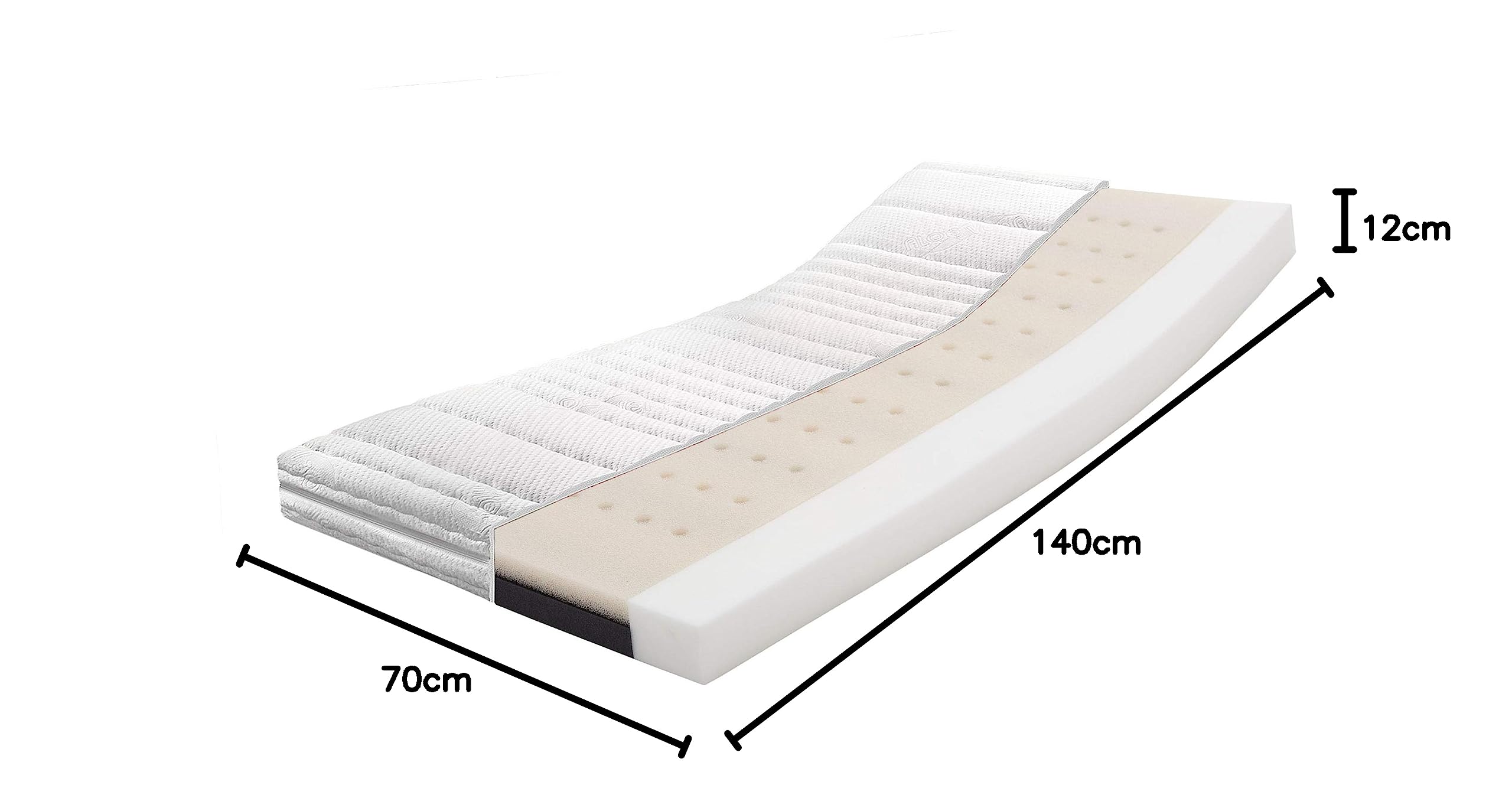 RAVENSBERGER Baby- und Kindermatratze Ravensbärchen - 70 x 140 cm, Höhe 9 cm - für Babys geeignet - inkl. Lyocell (Tencel®) Bezug mit Klimaband - trittfeste Kanten - Oeko-TEX® Standard 100 Klasse 1