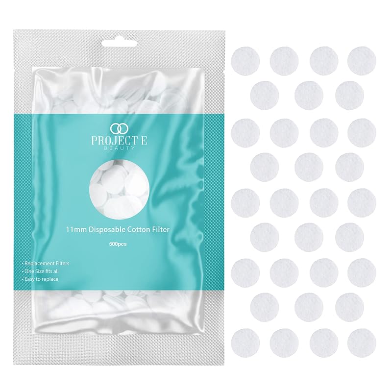 Filtros de algodão Project E Beauty para microdermoabrasão, 11 mm, Pacote com 500