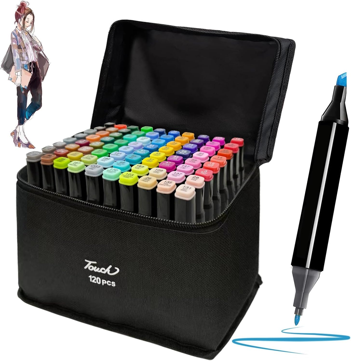 Parssufy 120Colors Art Markers sketch pen Dual Tip Artist Art Marker Vibrant Colors Set for Kids Adult Coloring Sketching Drawing Painting, Twin Head Permanent Sketch Markers Pen with Carry Case (120) (B0D2RMXNPY) Amazon Price History, Amazon Price Tracker