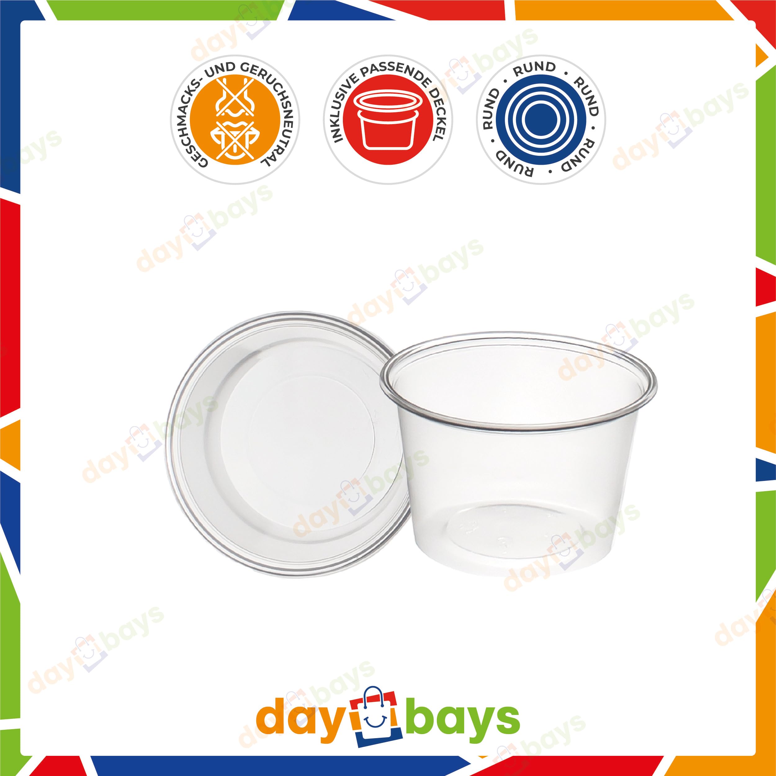 500 Stück Dressingbox (Saucecup) 80 ml Transparent mit Deckel aus Kunststoff Auslaufsicher BPA-frei für Dressings Saucen Dips