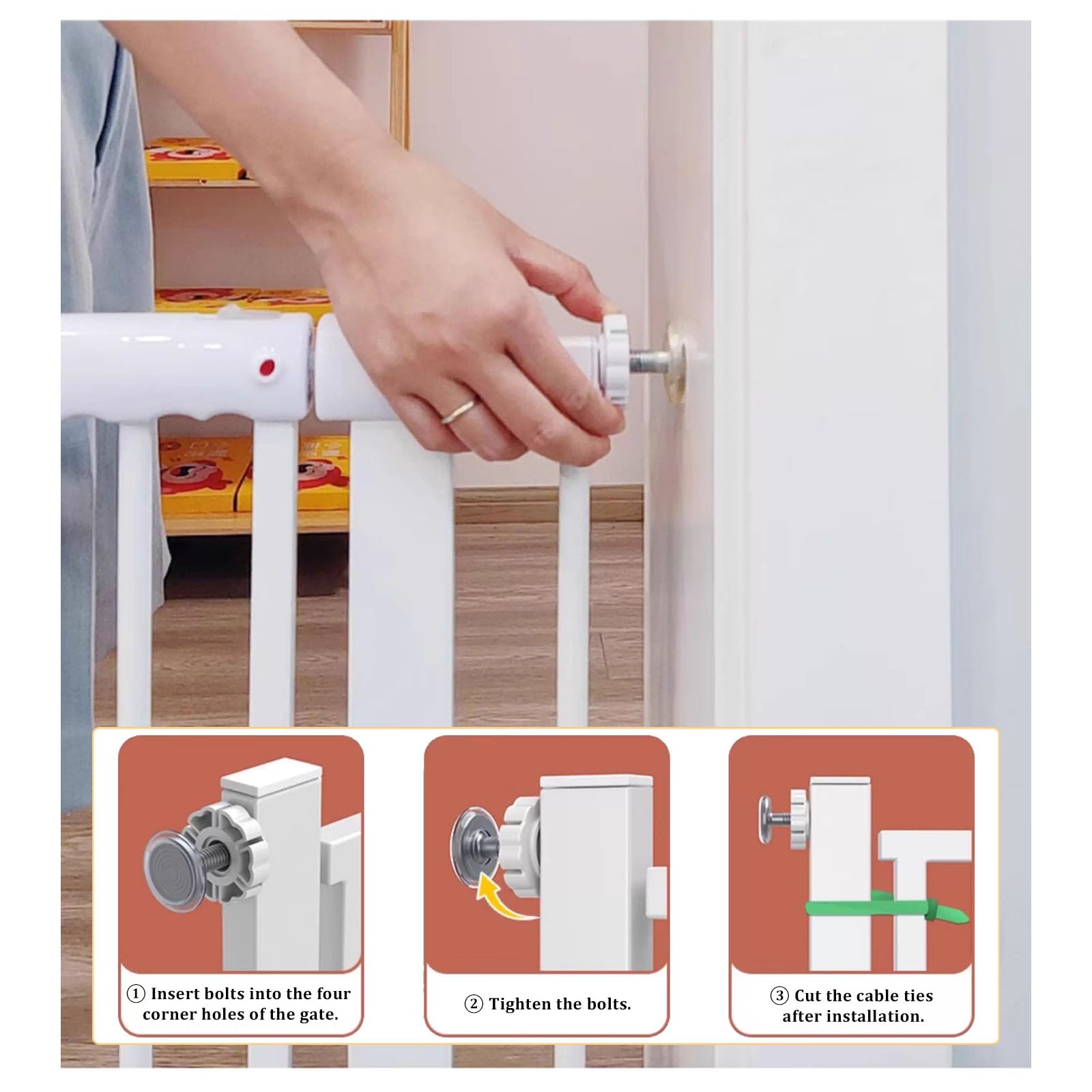 Cancello espandibile per cani, cancello per cani con porta passante, cancello indipendente per cani, 100 cm, cancello per scale pieghevole, per porte, interni, casa, cortile