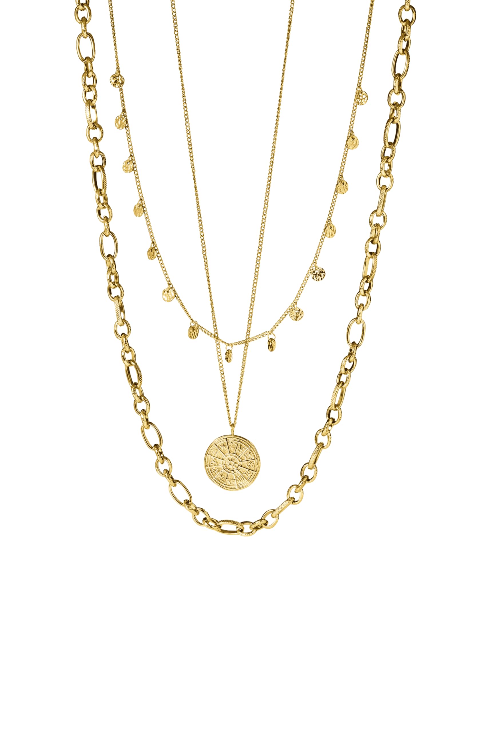 Purelei Hanalei Ketten-Set – 3-teiliges Damen Layering Schmuckset mit Malihini, Zodiac & Fashion Show Kette – Edelstahl, wasserfest, verstellbar 35–55 cm – Gold/Silber/Roségold