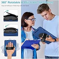 Vista 4 de Funda para iPad 6ª/5ª generación: Funda protectora de TPU para iPad 9.7 (2018/2017) y iPad Air 2 9.7" con soporte, asa y correa de hombro, soporte