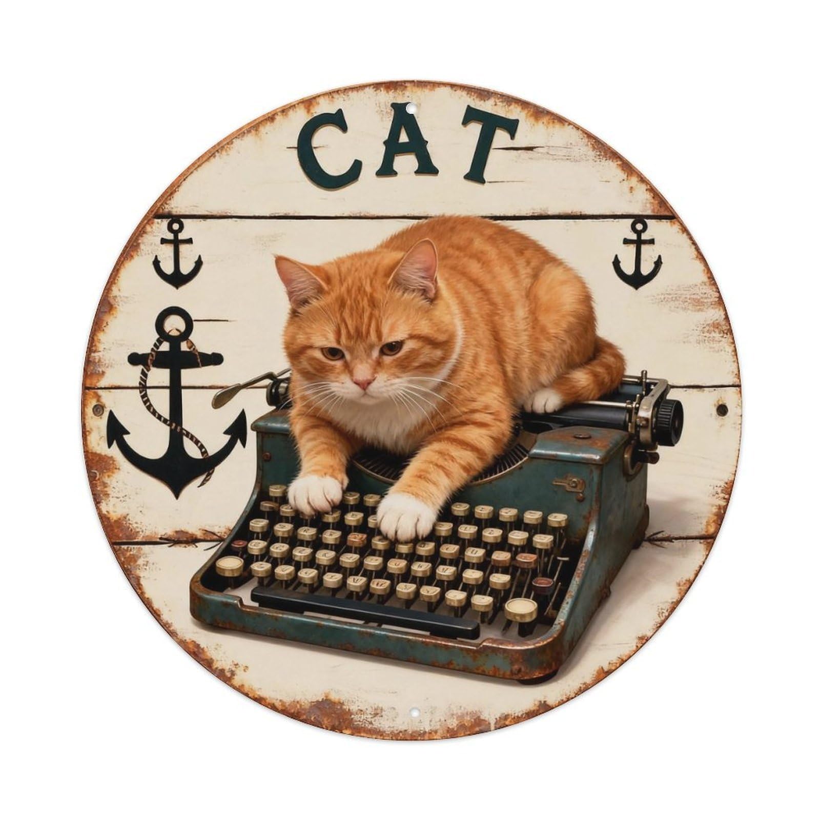 Cat Sign Metal Tin Sign Plaque