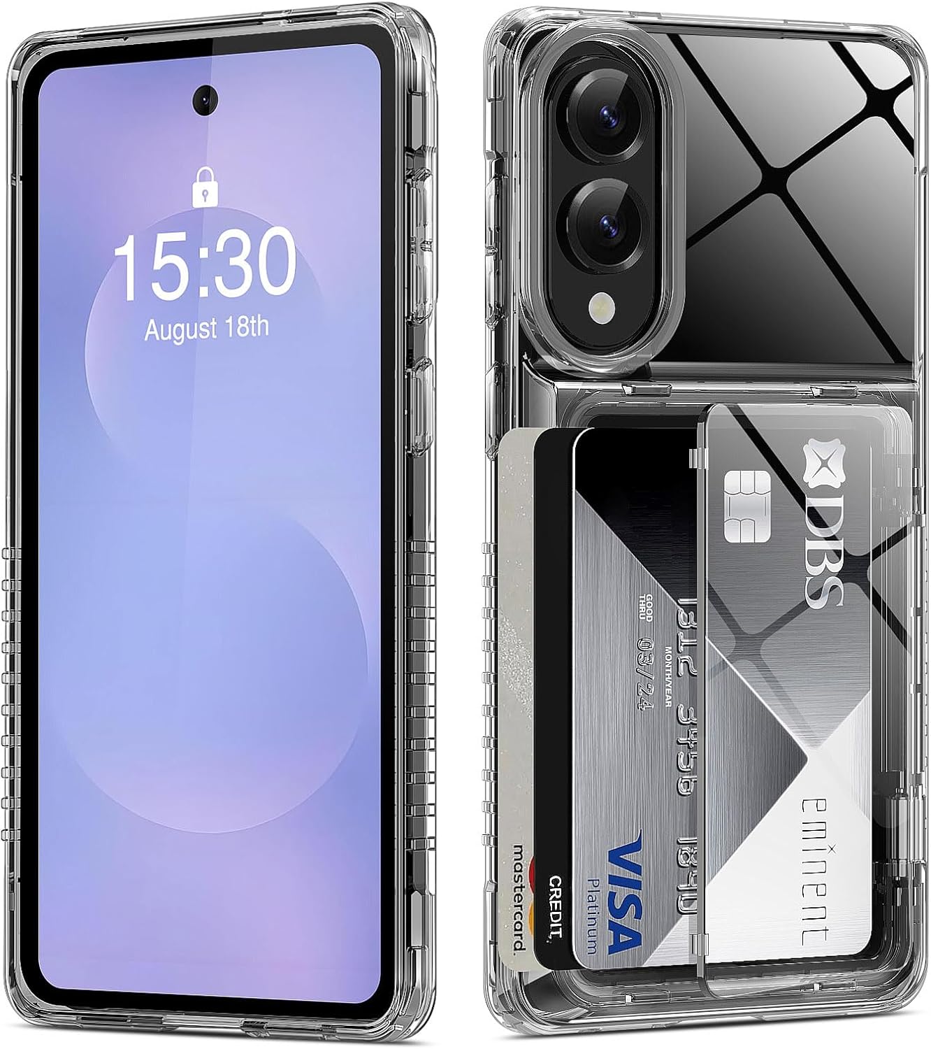 ACANDYA for Samsung Galaxy S25 Edge Case Wallet Clear with Card Holder Protective Shockproof Anti-Scratch Anti-Yellow Heavy Duty Protection Cover for Samsung Galaxy S25 Edge 6.7 inch Transparent - Image 8