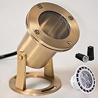 Vista 8 de Luz subacuática 113 luces LED sumergibles de latón macizo con bombilla LED 7WMR16 para luces de estanque herméticas brillantes de larga duración