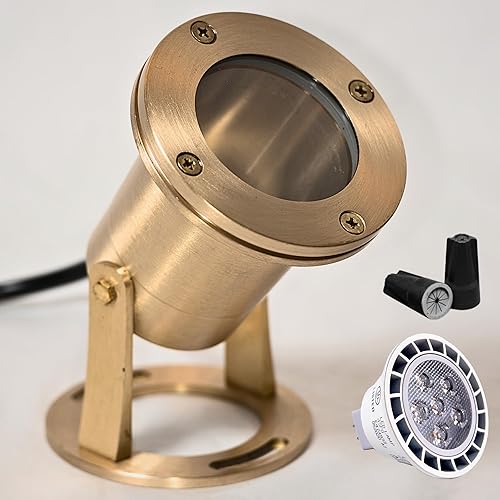 Miniatura 9 de Luz subacuática 113 luces LED sumergibles de latón macizo con bombilla LED 7WMR16 para luces de estanque herméticas brillantes de larga duración y