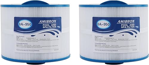 8CH-950 Bullfrog Spa Filter, Compatible with PBF35, PBF50-F2S, 10-2785, FC-0536, XLS-834,15052, AK-90311, 2" SAE Thread Bullfrog Hot Tub Filter,