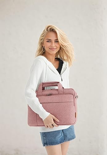 Miniatura 6 de DOMISO Bolsa tipo mensajero para laptop de 14 pulgadas para mujeres y hombres, bolsa de viaje de negocios, trabajo, maletín para Chromebook,