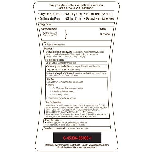 Miniatura 6 de Panama Jack Loción bronceadora de protección solar - SPF 8, PABA, sin parabenos, gluten y crueldad, fórmula hidratante antioxidante, resistente al