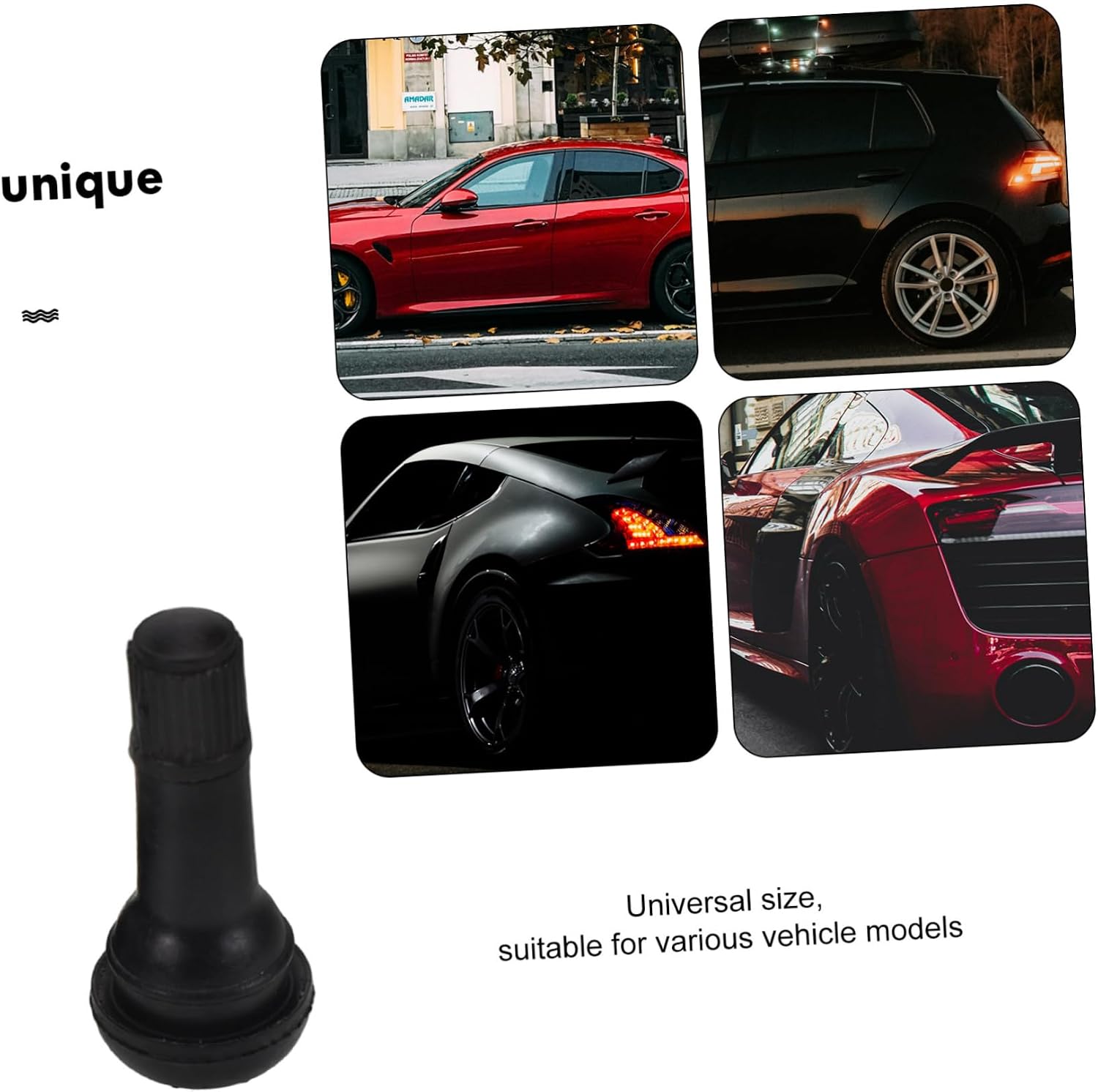 MAGICLULU 100pcs Rubber Tire Valve Stems for Tubeless Tires Replacement for Car Valve Fittings High Sealing Capability Fit Leak Prevention Environmental Resistance