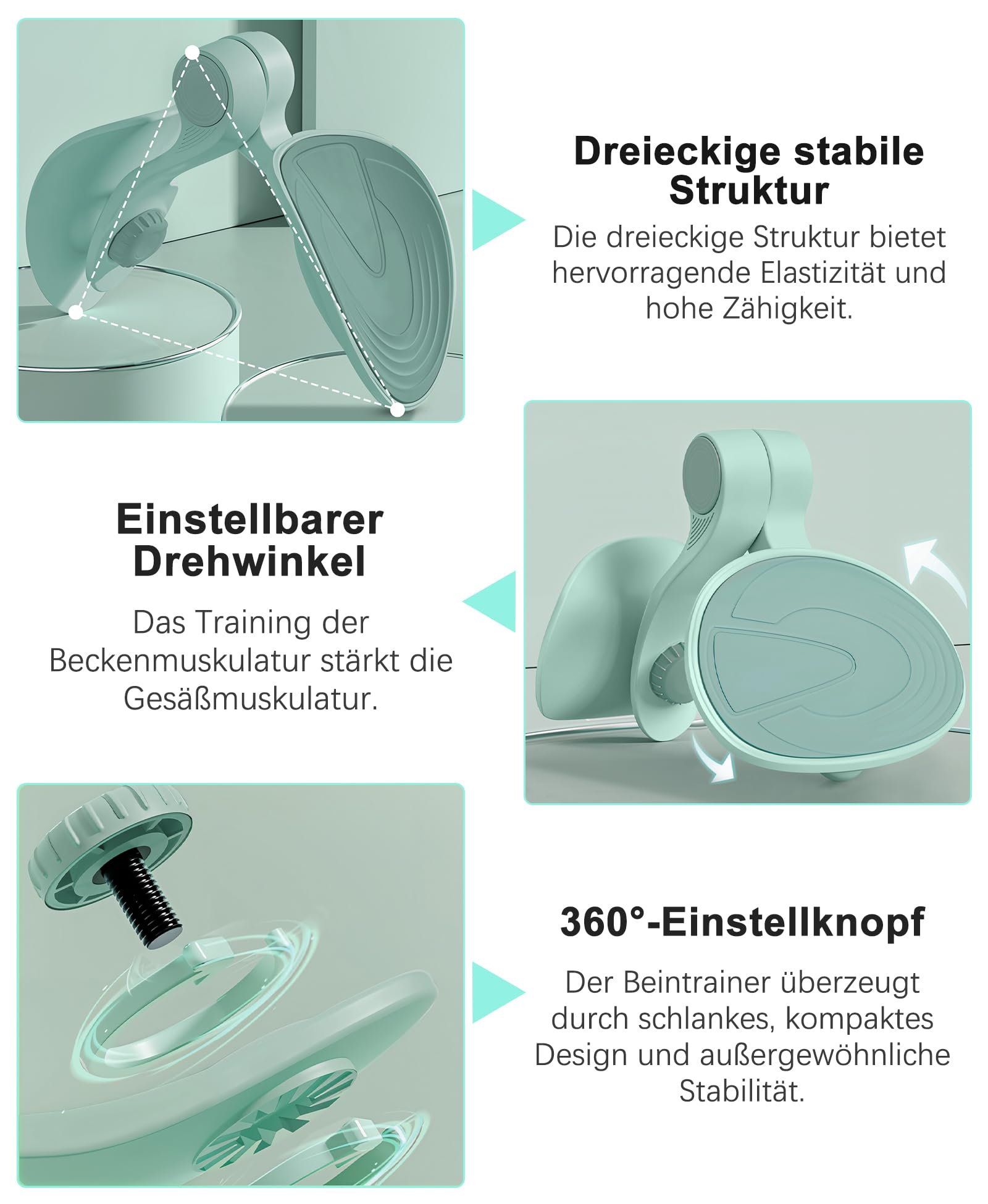 Oberschenkeltrainer 16kg Beckenboden Trainer, Beinpresse für Zuhause Kegel Beintrainer für Damen und Männer, Beckenbodentrainer für Frauen & Männer, Gesäßtrainer für Postpartale Erholung mit Band