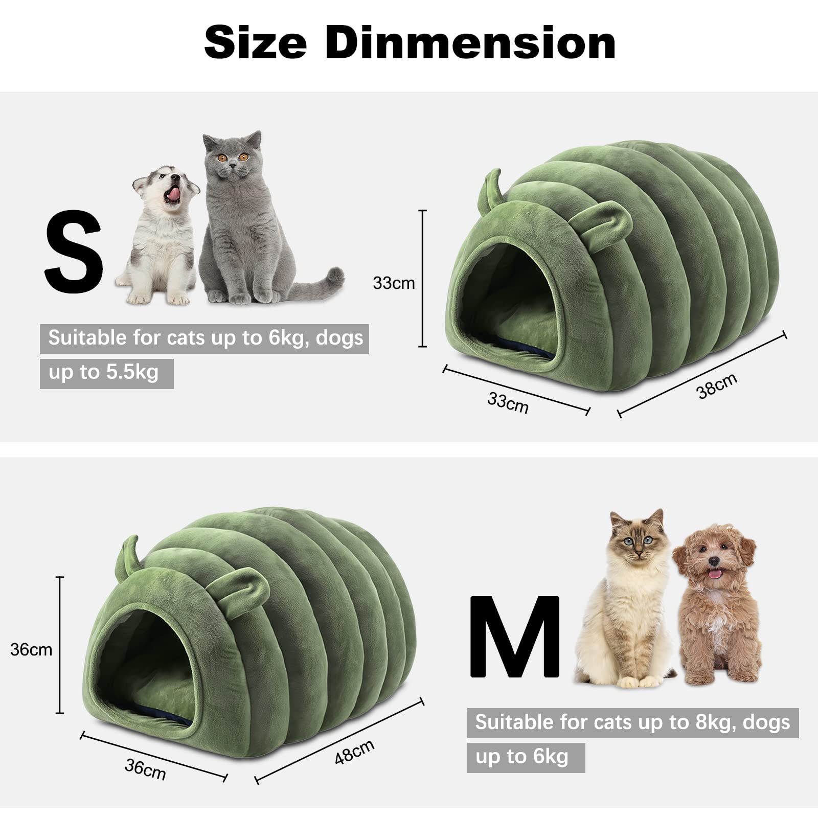 Galatée Kattengrot bed, schattig kattenhuis hond iglo met