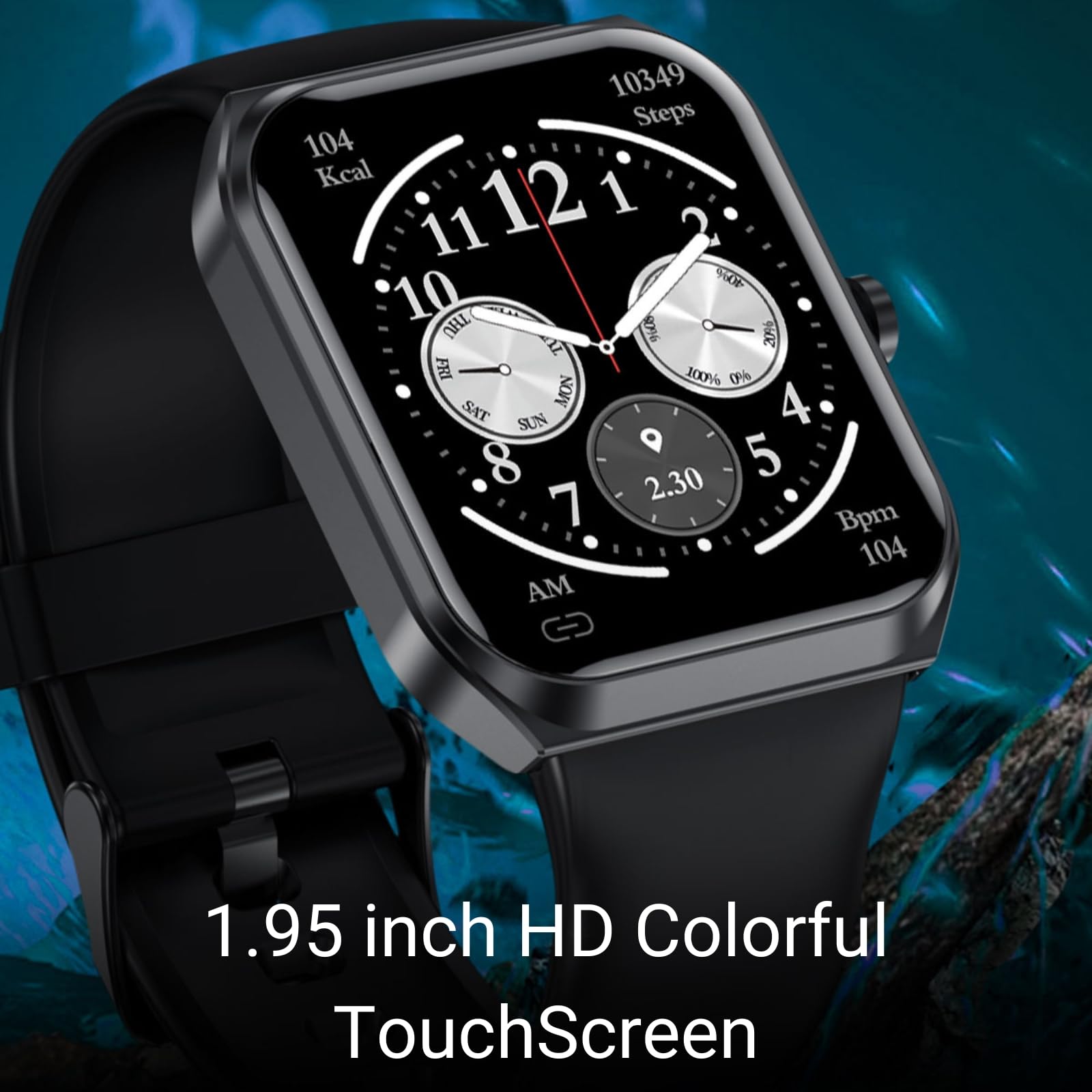 HOAIYO Smart Watch for Men Women 1.95" Touchscreen Heart Rate Blood Oxygen and Sleep Monitoring, 115 Sports Modes, Waterproof - Image 2