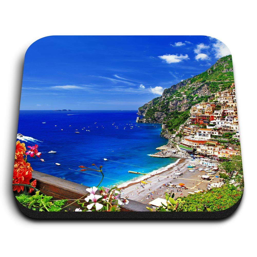 Destination Vinyl Ltd Multicolor 1 X Square Mdf Fridge Magnet - Amalfi Coast Italy Travel Ocean Sea 24056