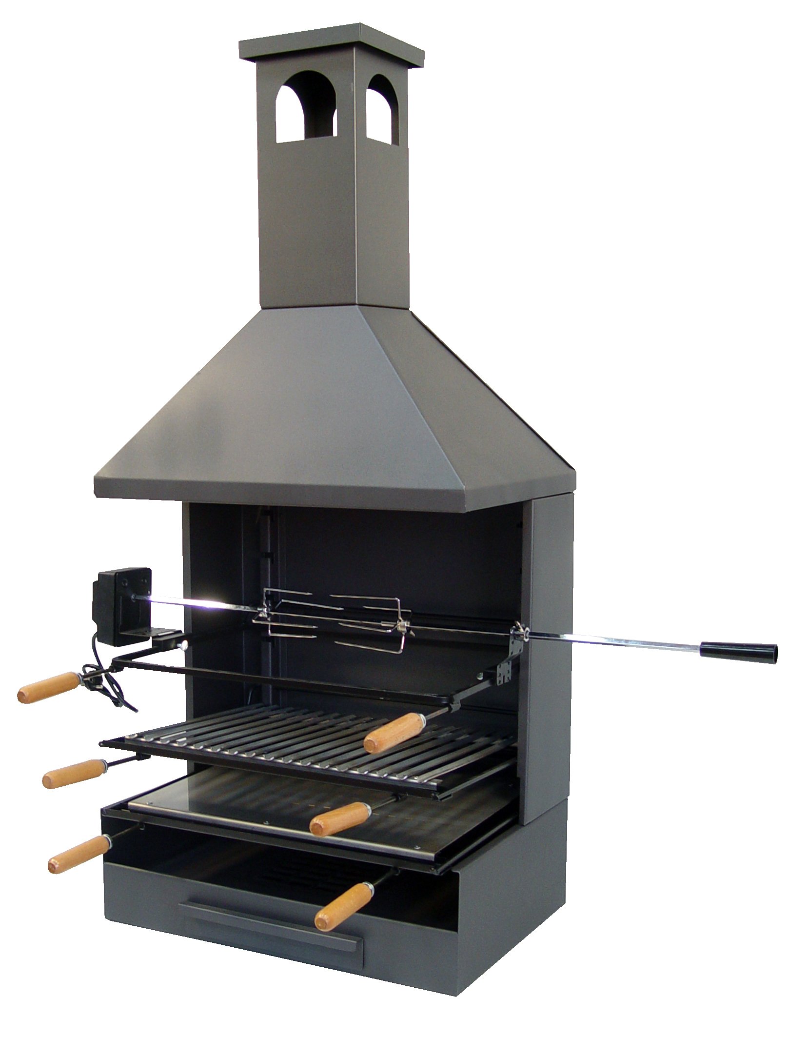 IMEX EL ZORRO 71555 - Barbacoa Chim.Completa c/Bandeja Madera 72x40x204 cms.