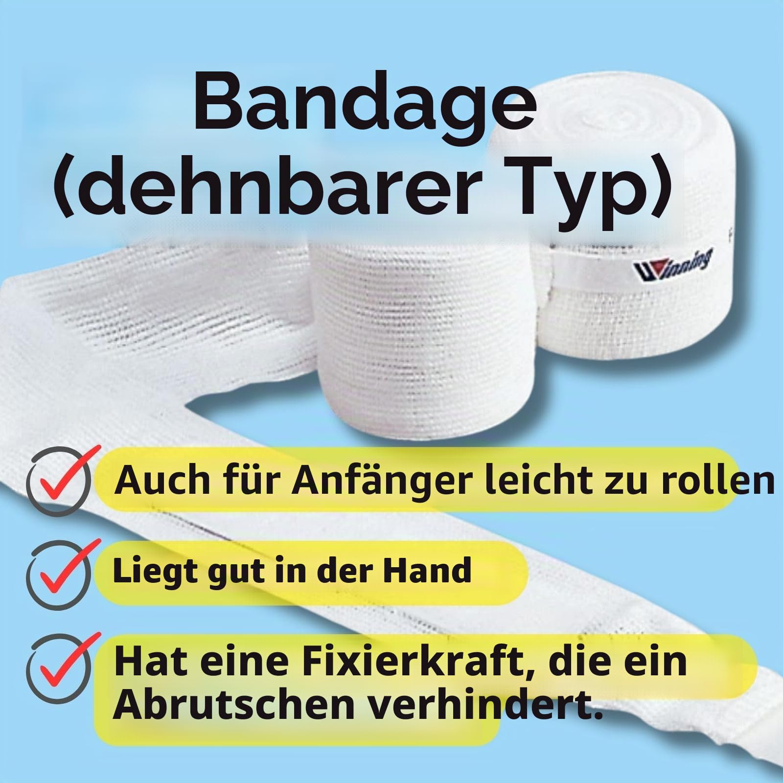 Winning Boxbandage (dehnbarer Typ) VL-B und Geldeguard NG-2 und Haftnotizen Set