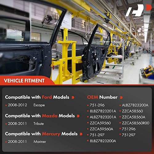 Miniatura 3 de A-Premium Elevalunas eléctrico con motor compatible con Ford Escape 2008-2012 Mazda Tribute Mercury Mariner 2008-2011 delantero izquierdo y derecho