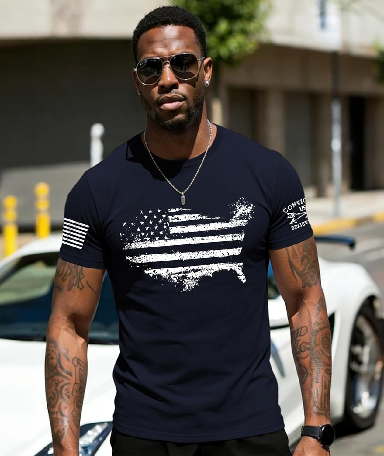 KESIHAN Mens American Patriotic T Shirts Freedom Shirt Men's Patriotic Graphic T-Shirt Crewneck Casual Top - Image 3