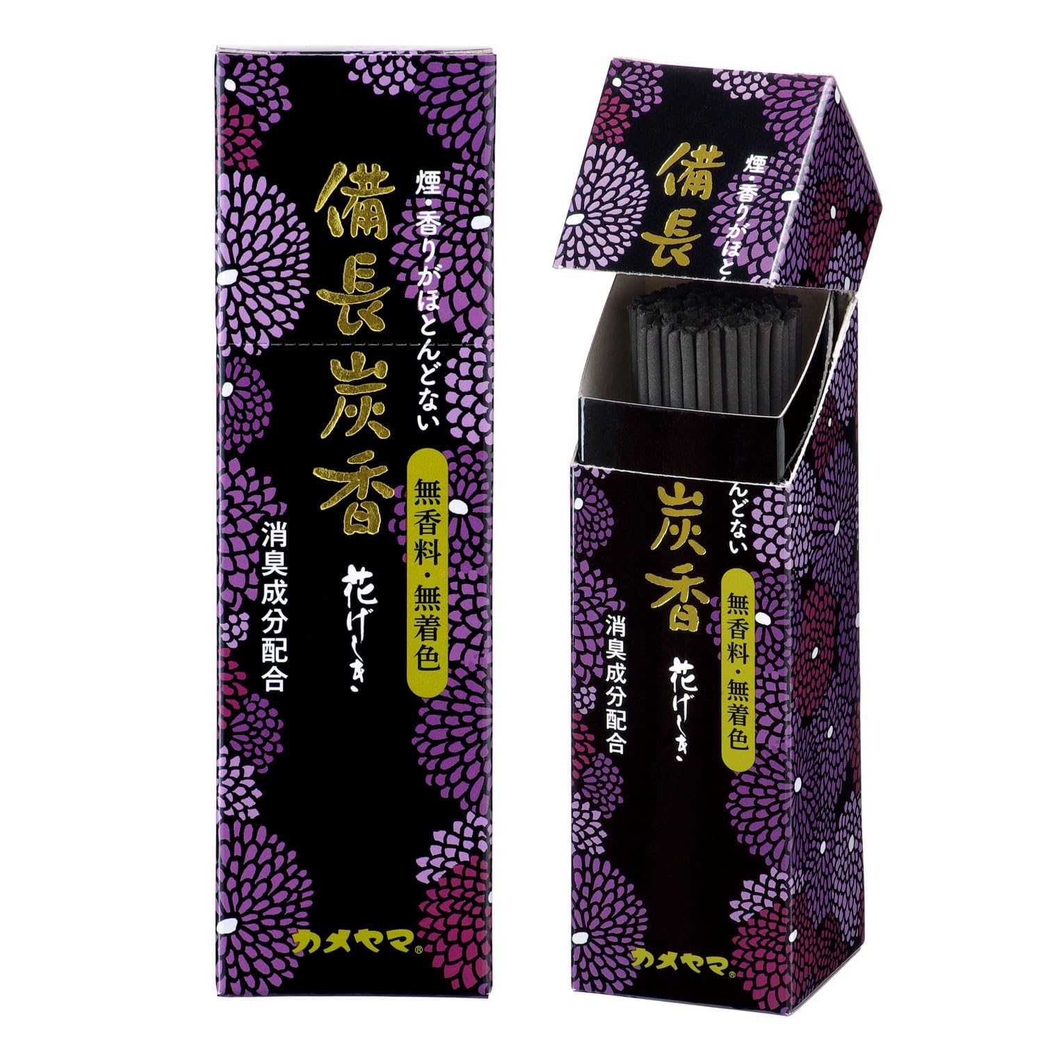 Amazon.co.jp: カメヤマ 花げしき 備長炭 小型 約80g 約150本 お線香