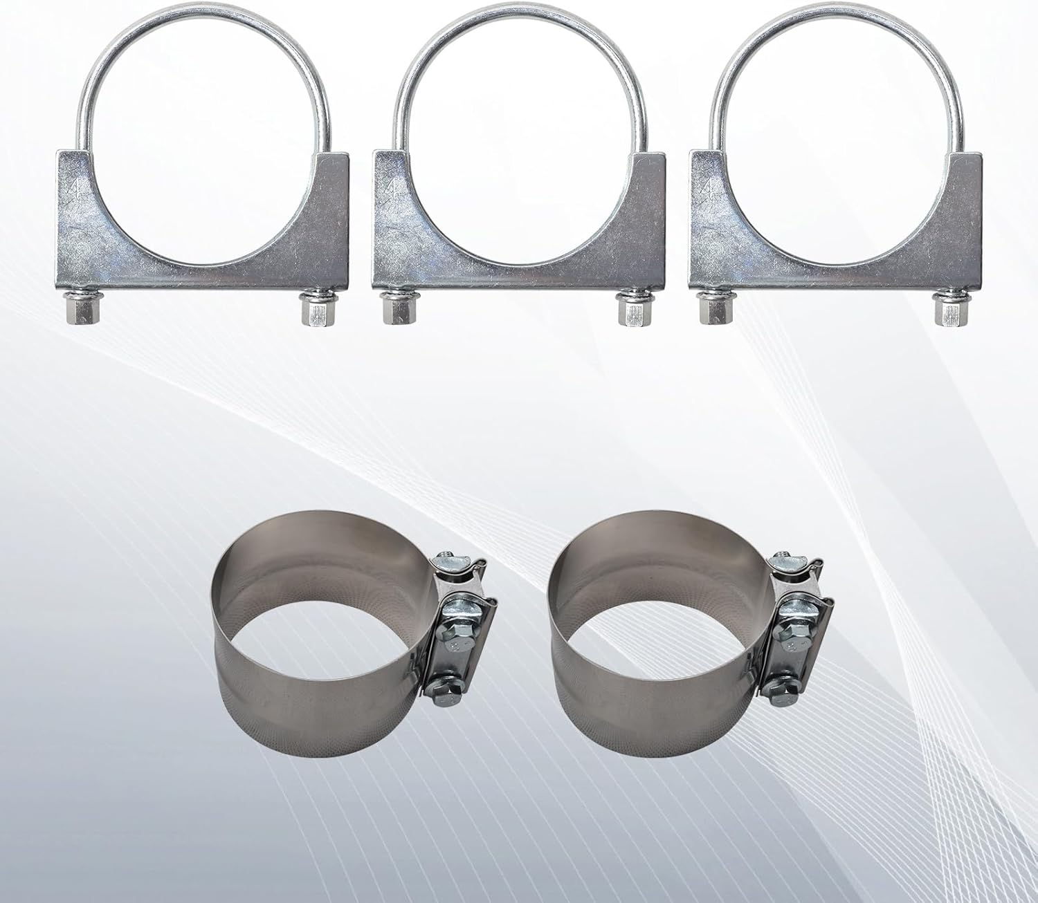 5'' Inch Turbo Dual Smoker Diesel Exhaust Stack T Pipe System with 2Pcs Chrome Curved Exhaust Stack Pipes(5" OD x 60" Long Exhaust Pipe Truck Pipe)