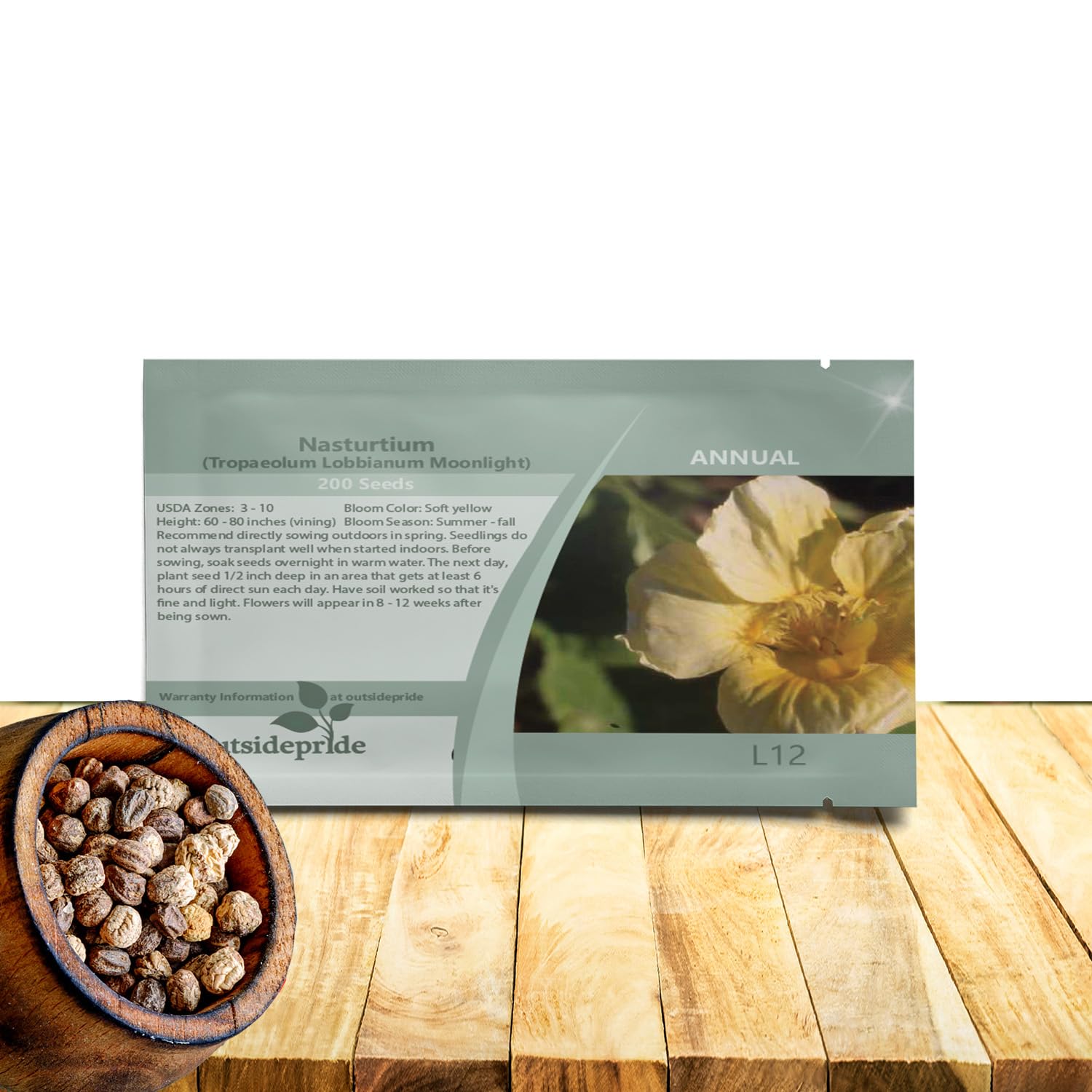 Amazon.com : Outsidepride Yellow Moonlight Nasturtium Seeds - 400